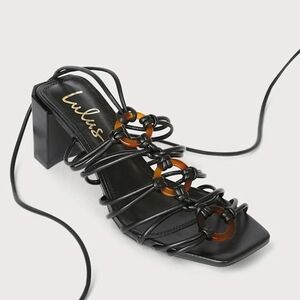 Lulu's Black Strappy Heels